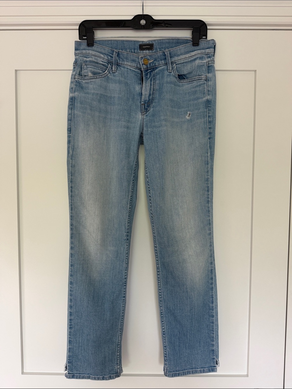 Mother Light Wash Straight Leg Jeans